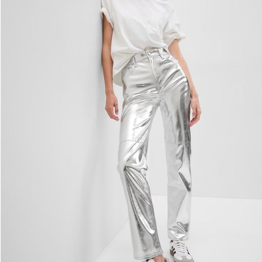 GAP Silver Straight Leg Women's Pants NWT 25